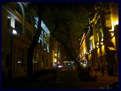 There are many beautiful heritage buildings on Shamian Island that are illuminated at night.